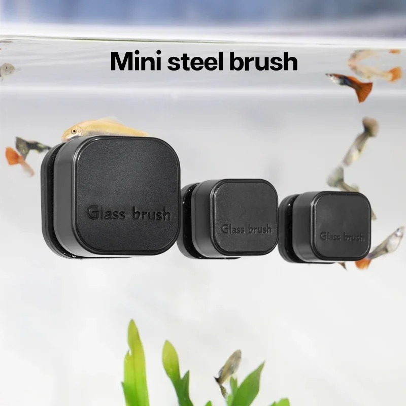 Planted Aquarium Cleaning - ミニスクエア磁気ブラシ水族館ガラスクリーナー傷つきにくいガラスクリーナー磁気ブラシ小型水族館の水槽用