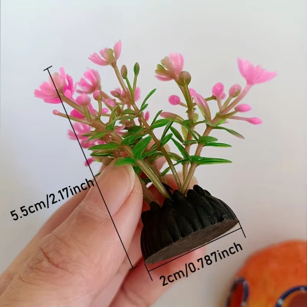 Aquarium Planted Background - プラスチック製人工水槽植物 高さ4～8cm 低草シミュレーション 水草飾り ミニ水槽装飾