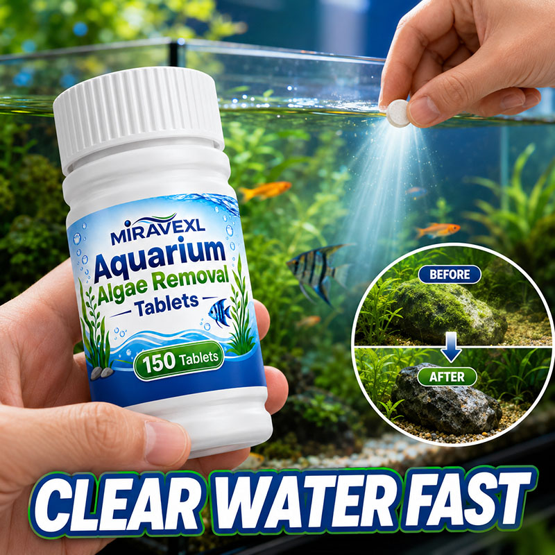 Planted Aquarium Maintenance - ミラベックスL 150 水槽藻類除去タブレット、安全な藻類抑制剤、淡水魚と水生植物のための迅速な緑水除去剤