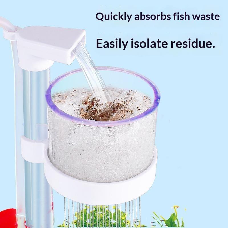 Planted Aquarium Cleaning - 酸素供給と保護ガード付き伸縮式水槽フィルター1セット、水槽清掃用の安全な吸盤付き