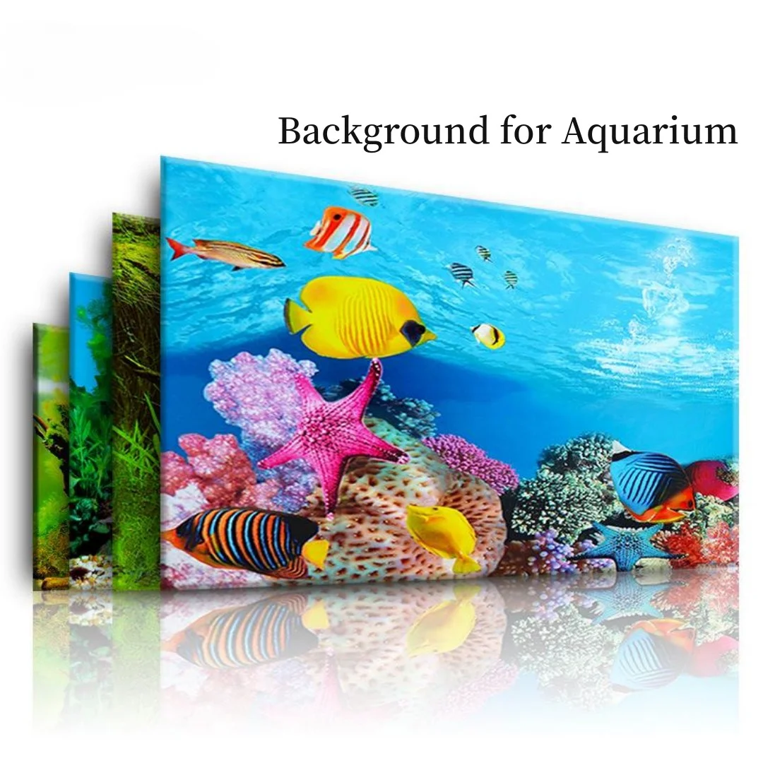 Aquarium Planted Background - 3D水族館の背景ステッカー,水槽の装飾,海洋植物,両面風景,装飾アクセサリー