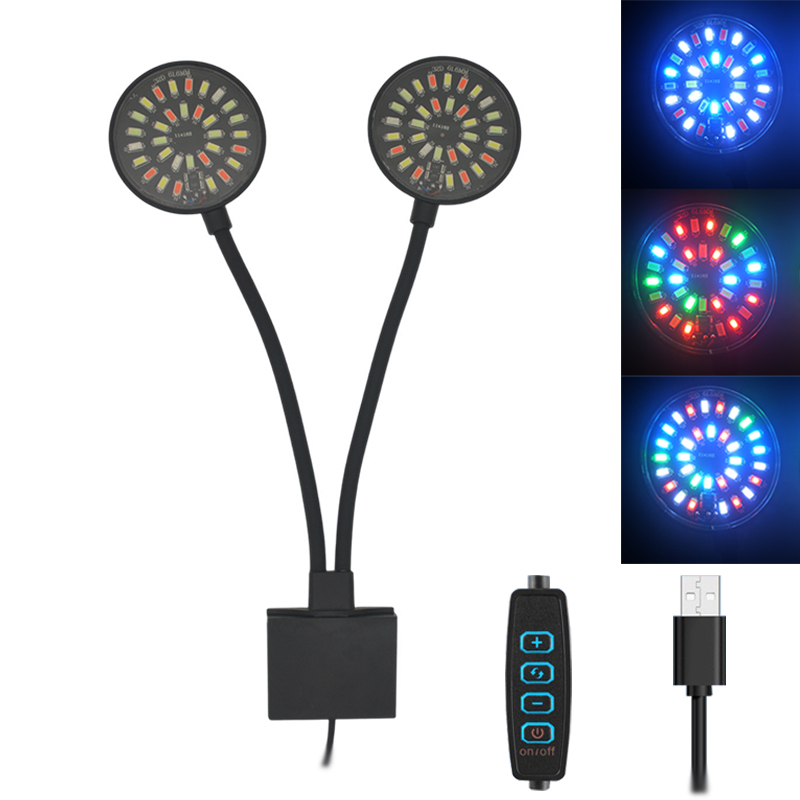 Aquarium Plant Light Spectrum - USB 水族館 LED ライト水槽クリップランプフルスペクトル植物成長調整可能な明るさ調光可能 360 °