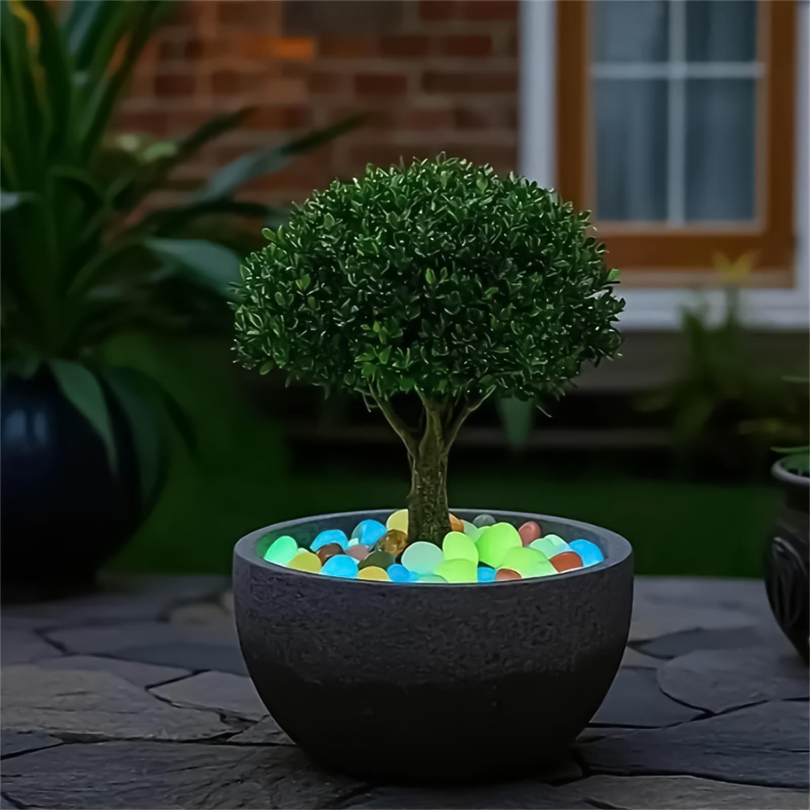 Planted Aquarium With Rocks - 造園用石 20個入り 1.8インチ カラフルな光る小石 川石 景観石セット