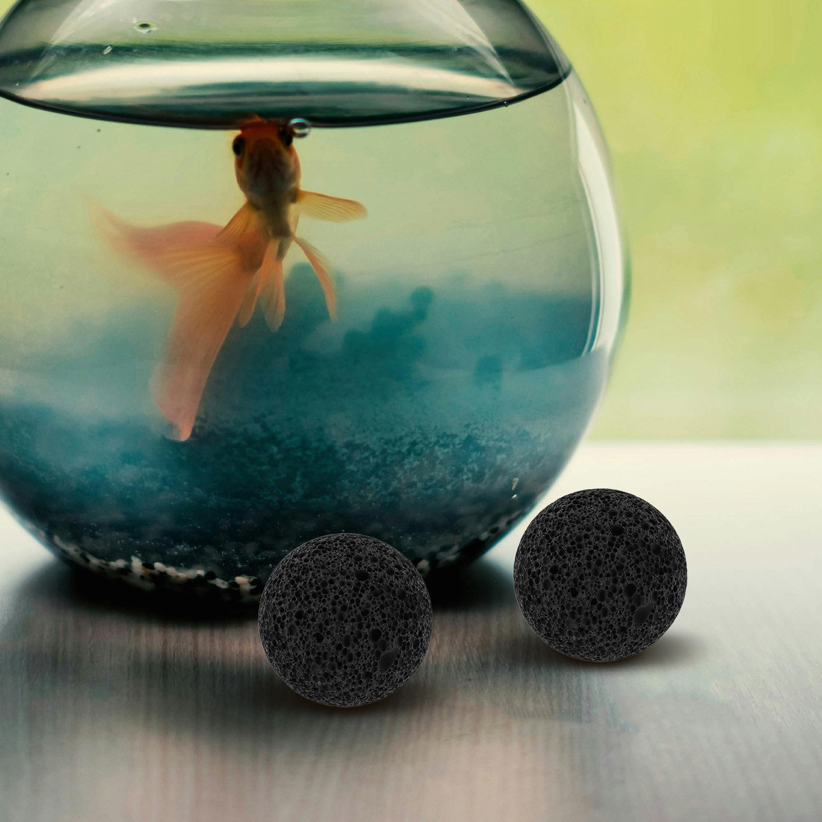 Planted Aquarium With Rocks - 5個入り丸型溶岩石小石、水槽用火山石、魚タンク装飾、天然フィルターメディア、テラリウム植物、ガーデン用