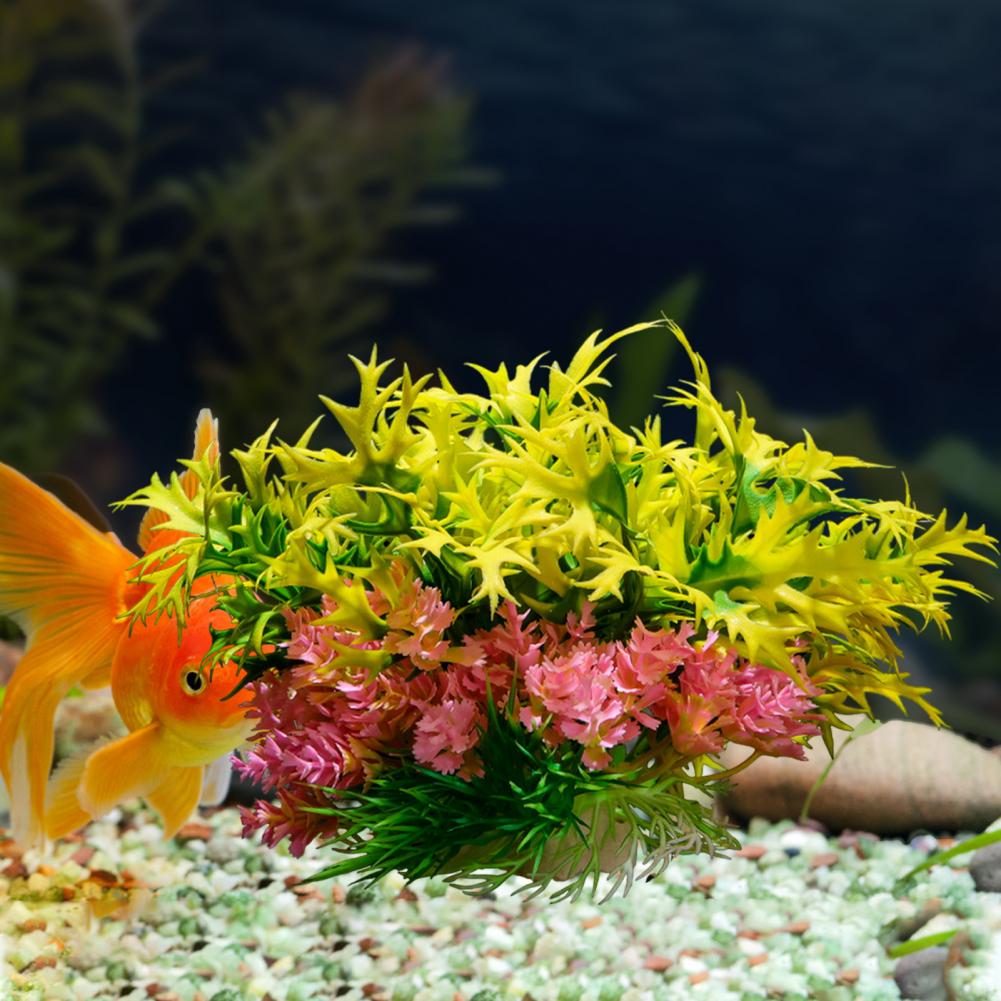Aquarium Plant Grass - リアルな色の水槽用人工水草、魚水槽用人工水生植物、水槽の景観装飾用リアルな水草