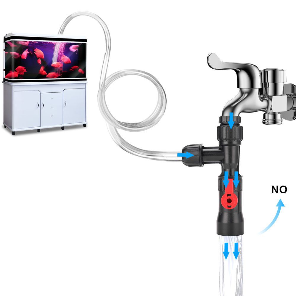Planted Aquarium Cleaning - 水槽用給水器 魚タンク用給水ポンプ 3ウェイ蛇口式給水器 魚タンク清掃ツール 水槽用品