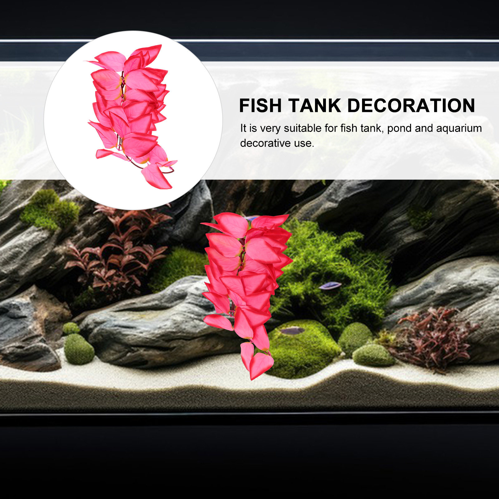 Aquarium Plant Vine - リアルな人工つる植物装飾、爬虫類テラリウム水槽の景観シミュレーション用つる飾り、吊り下げ式クライミングペットつる