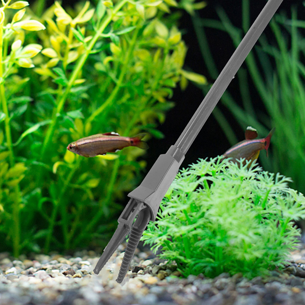 Planted Aquarium Maintenance - 2個入りプラスチック製水草ピンセット、水槽用植物ツール、人間工学に基づいた湾曲デザイン、安全で効率的な水生植物メンテナンス用、水槽用