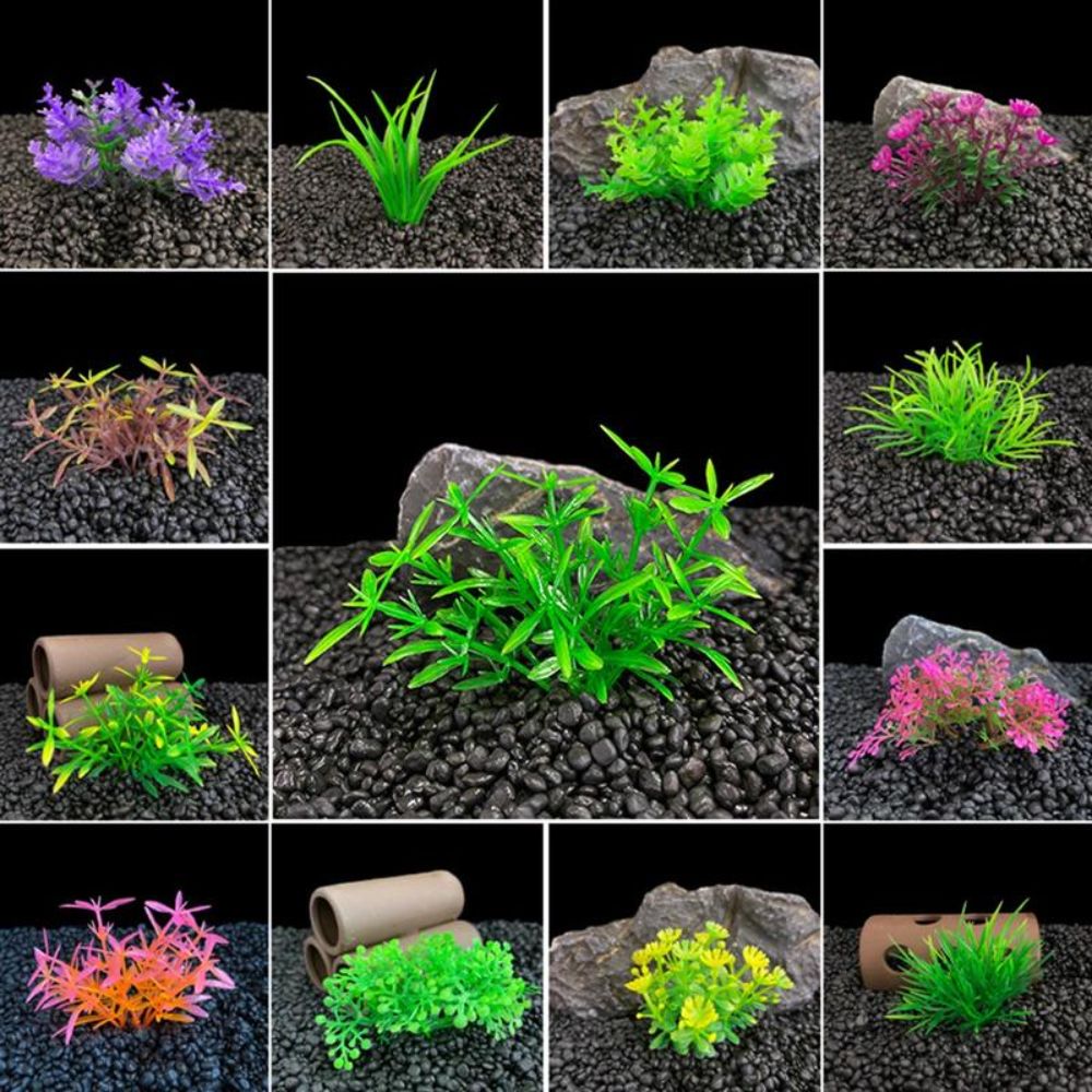 プラスチック製人工水槽植物 高さ4～8cm 低草シミュレーシ - Aquarium Planted Background のレビューと価格