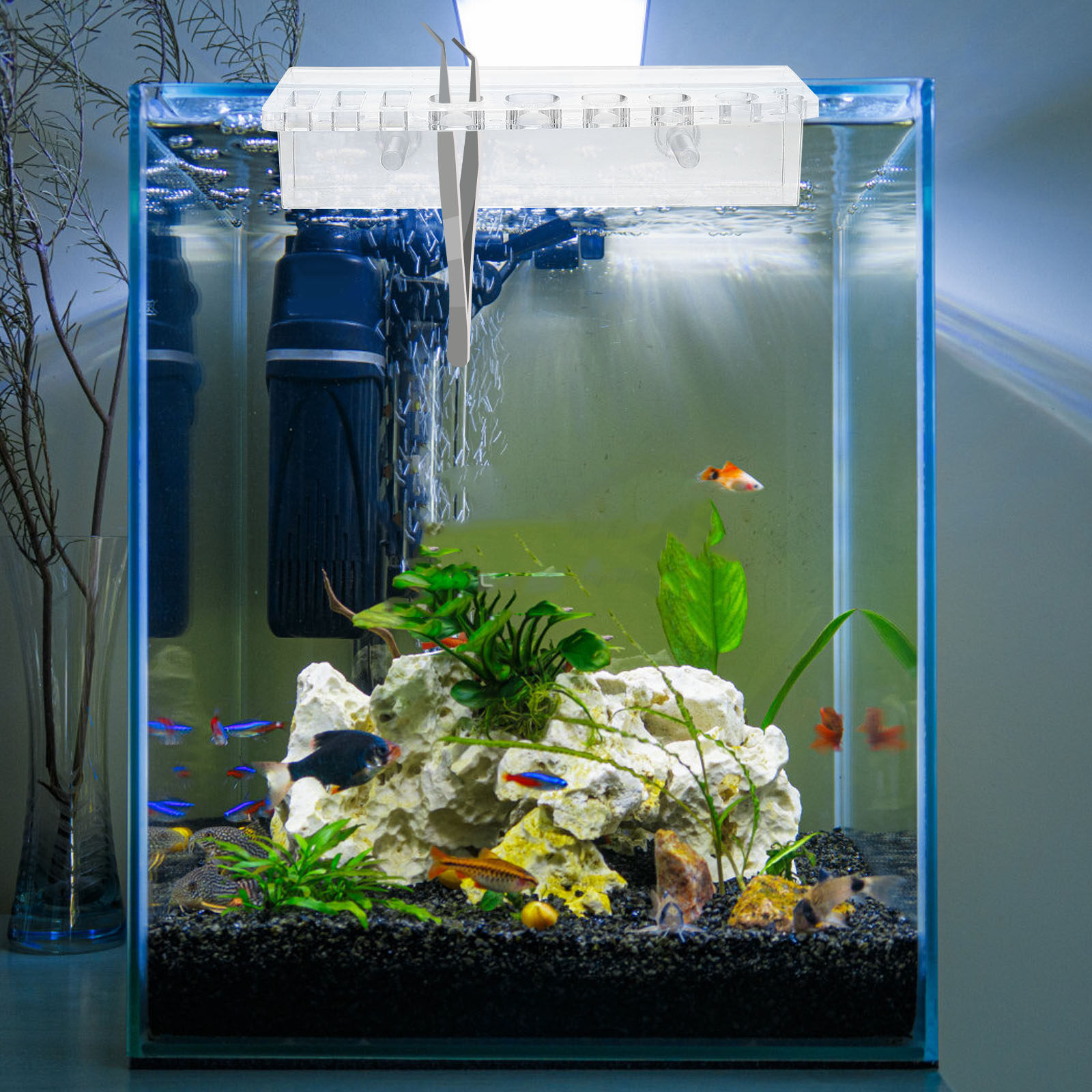 水槽ツールホルダー アクリル製水槽収納ラック 壁掛け式 水草 - Planted Aquarium Maintenance のレビューと価格