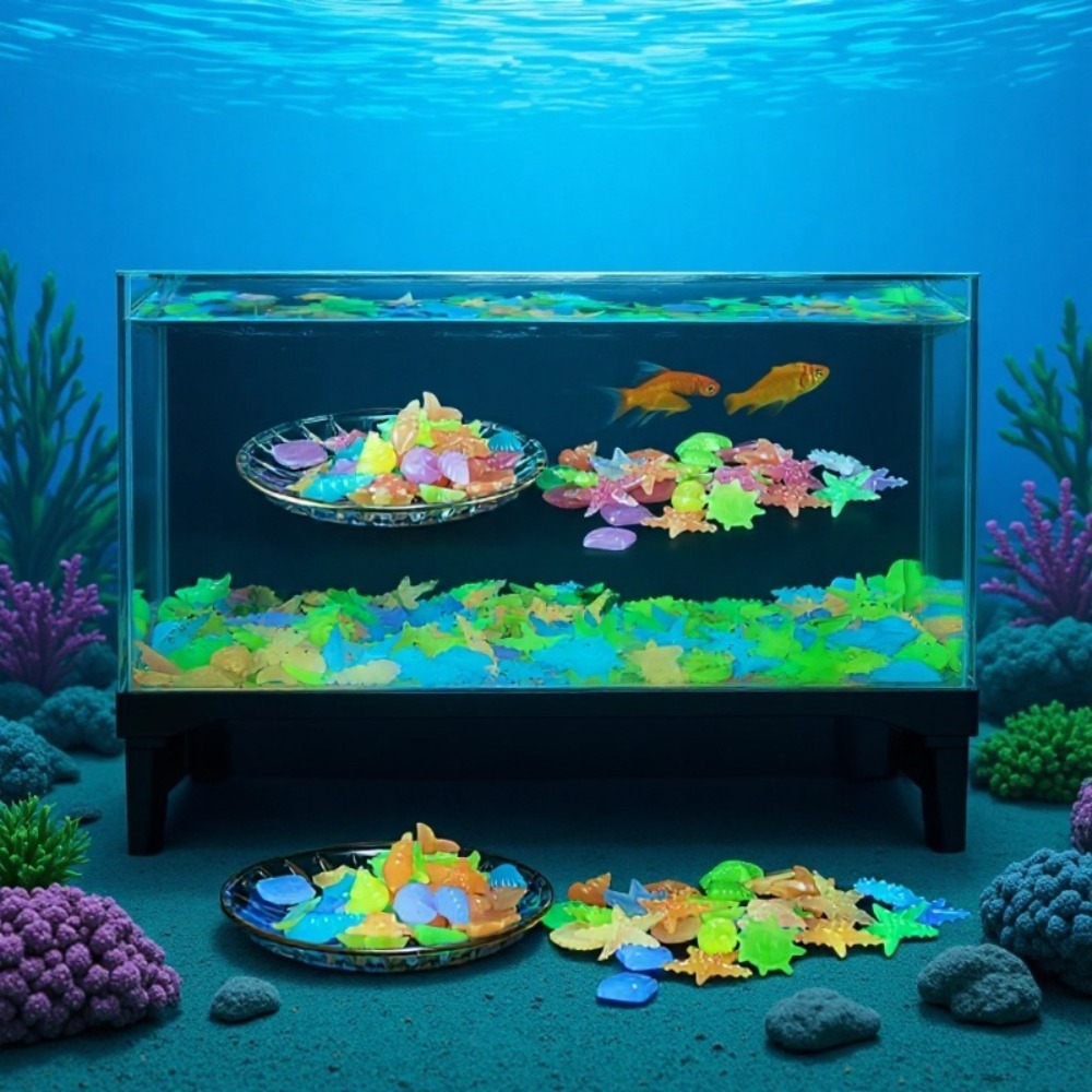 光る発光海洋石、蛍光貝殻、カラフルなヒトデ、水槽の景観装飾用 - Aquarium For Planted Tank のレビューと価格