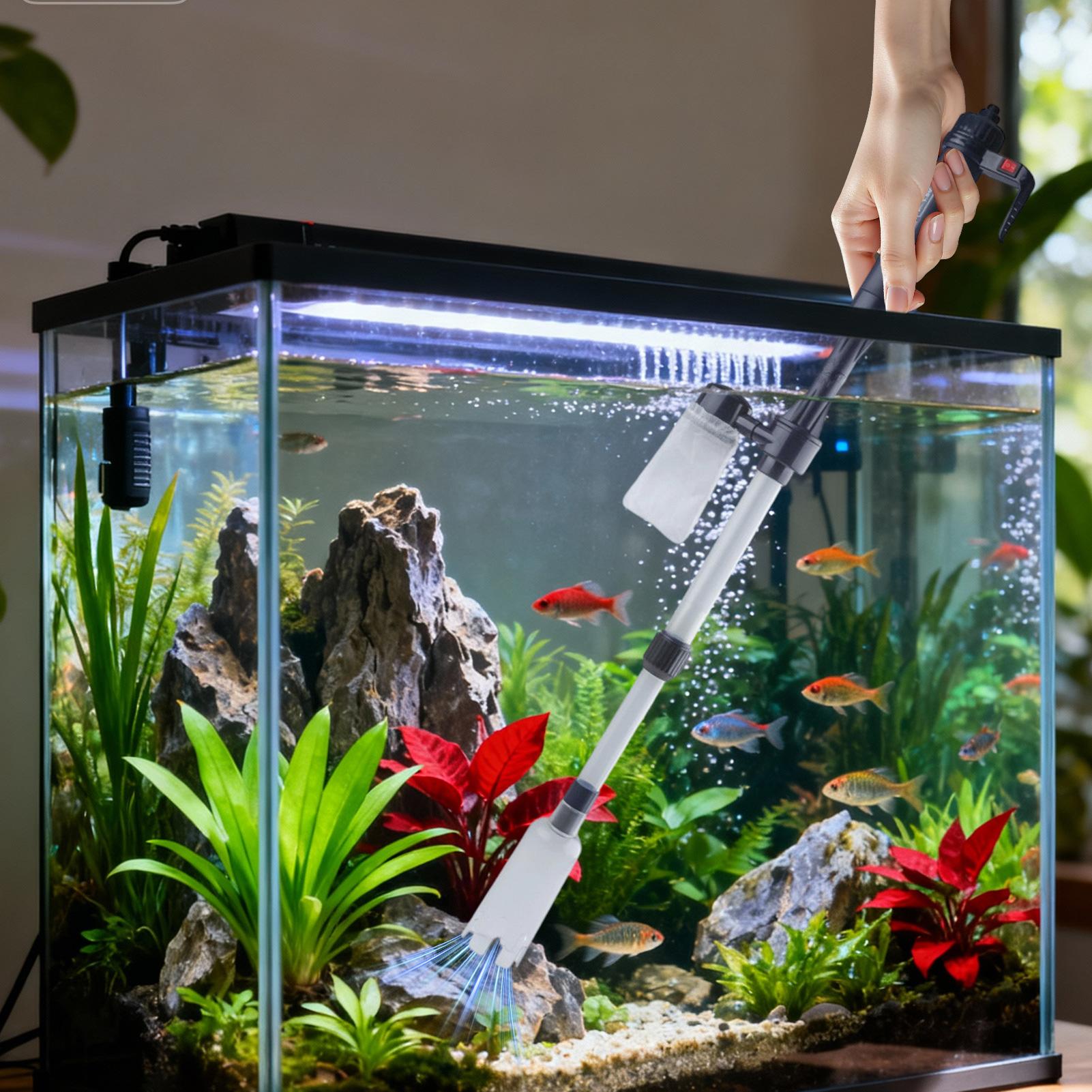 水槽用真空砂利クリーナー、調整可能な伸縮式USBポータブル水 - Planted Aquarium Cleaning のレビューと価格