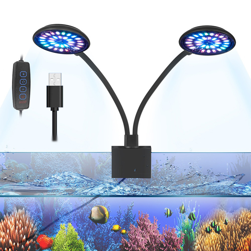 USB 水族館 LED ライト水槽クリップランプフルスペクト - Aquarium Plant Light Spectrum のレビューと価格