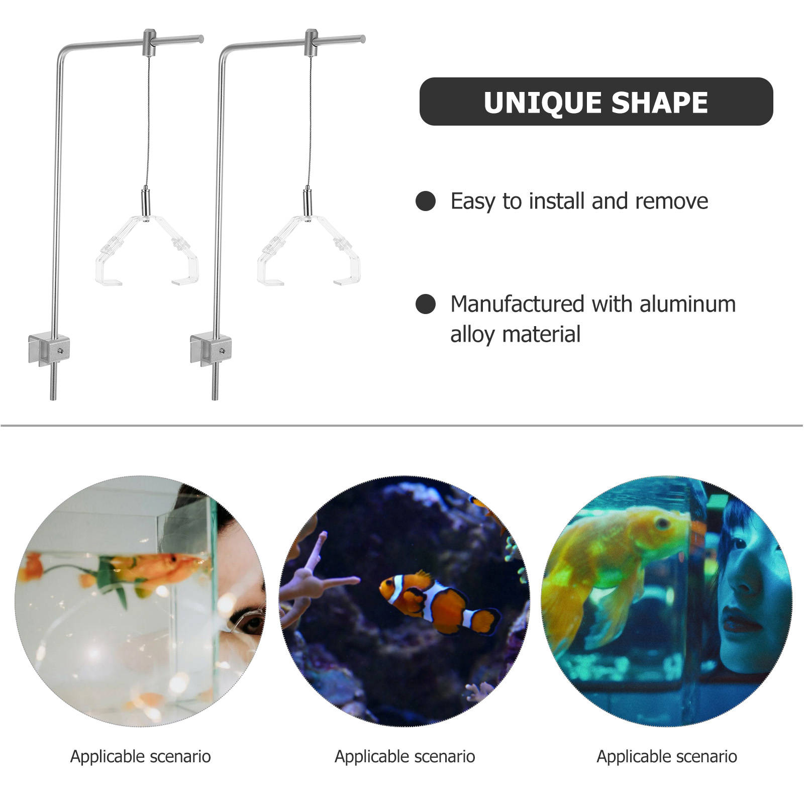 2 個水族館ライトホルダークリップ付きアルミ合金水槽ランプホ - Aquarium For Planted Tank のレビューと価格