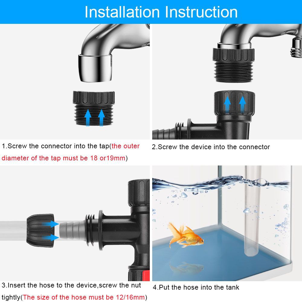 水槽用給水器 魚タンク用給水ポンプ 3ウェイ蛇口式給水器 魚 - Planted Aquarium Cleaning のレビューと価格