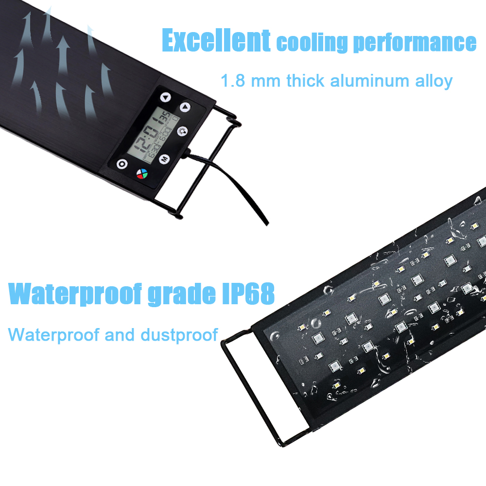 30-60cm水槽用24時間フルスペクトルLEDライト、水槽 - Aquarium Plant Light Spectrum のレビューと価格