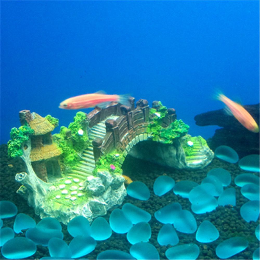 水族館の水槽ヴィンテージ装飾橋風景装飾品パビリオンツリー植物 - Aquarium Planted Background のレビューと価格